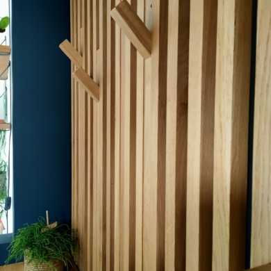 Le décor de Jules - Conseil en aménagement & décoration intérieure - Décoratrice d'intérieur et architecte d'intérieur Lille La madeleine Saint-andré-lez-lille Lambersart Bondues Marcq en baroeul - Réalisations - Claustra sur-mesure en chêne